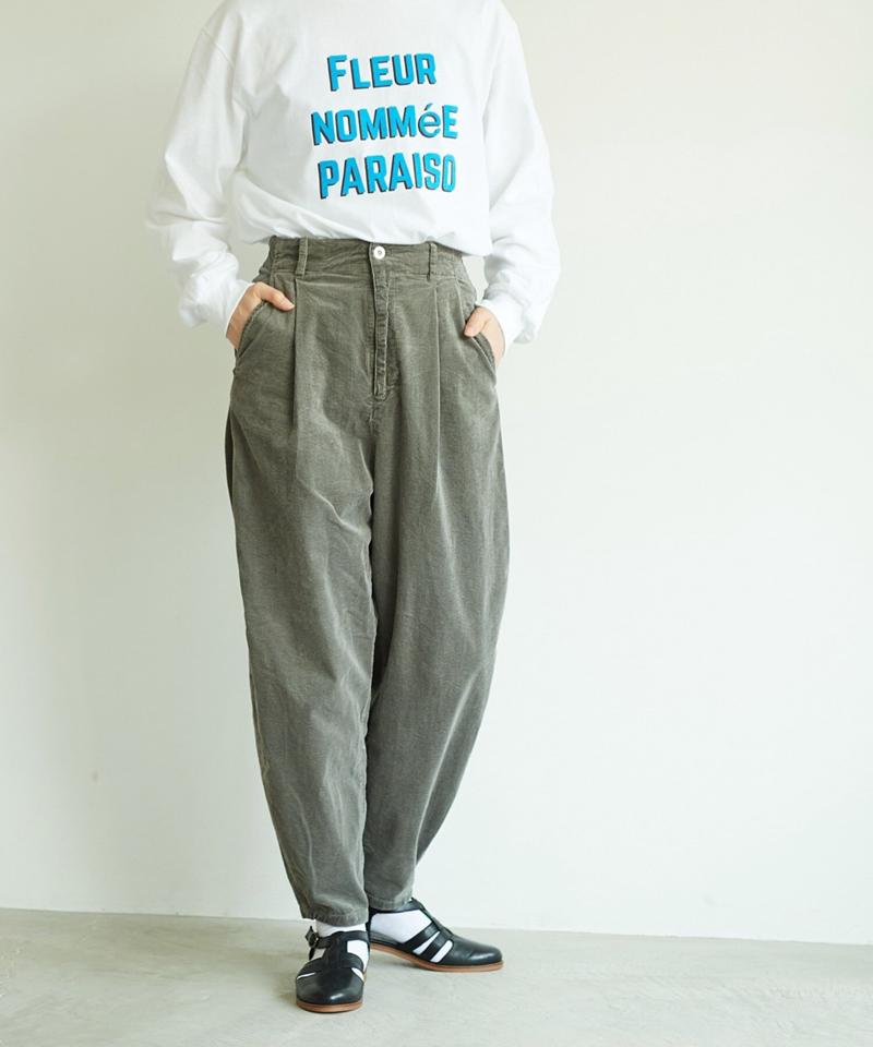 顔料染コーデュロイ 裾たまりパンツ（note et silence.）