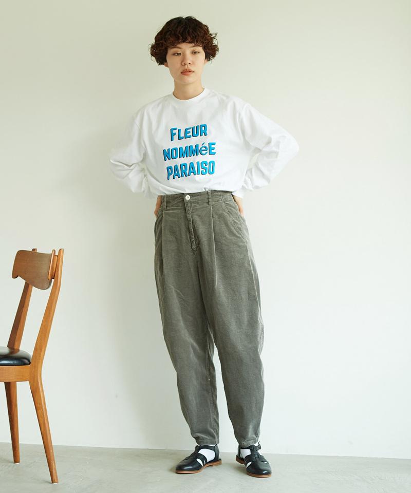 顔料染コーデュロイ 裾たまりパンツ（note et silence.）
