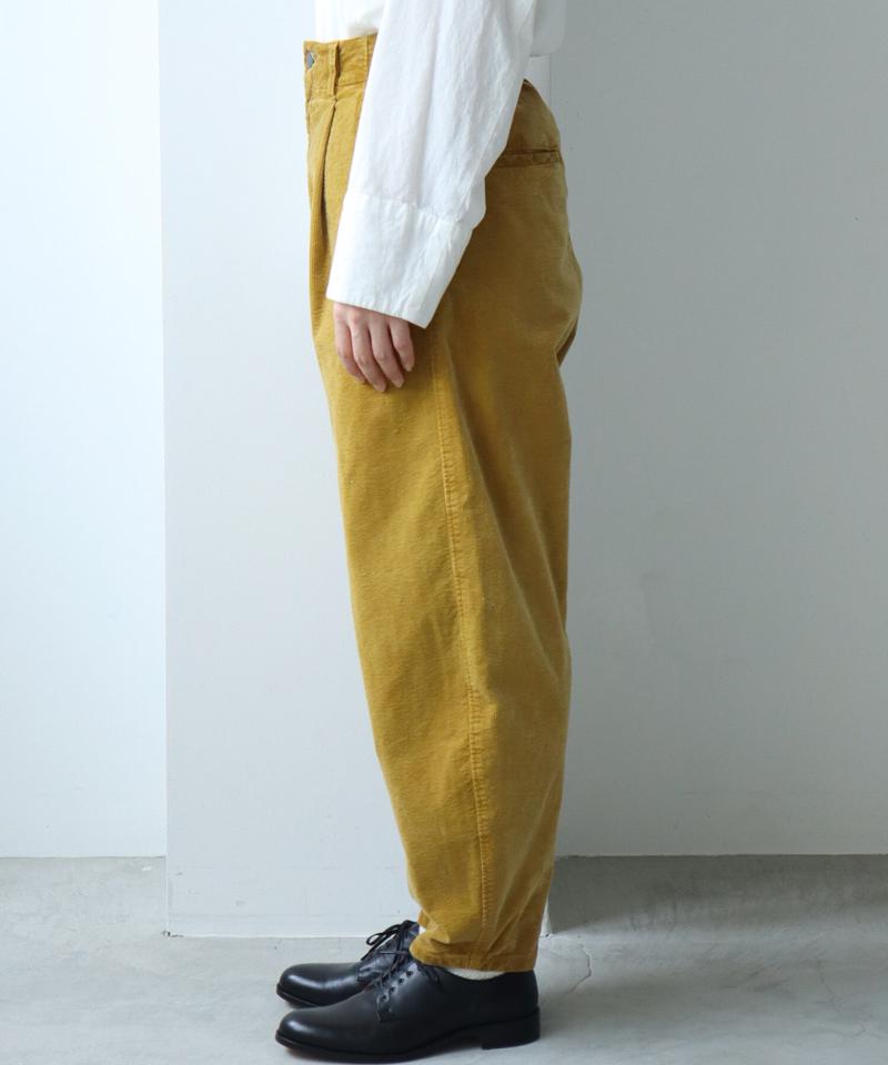 顔料染コーデュロイ 裾たまりパンツ（note et silence.）