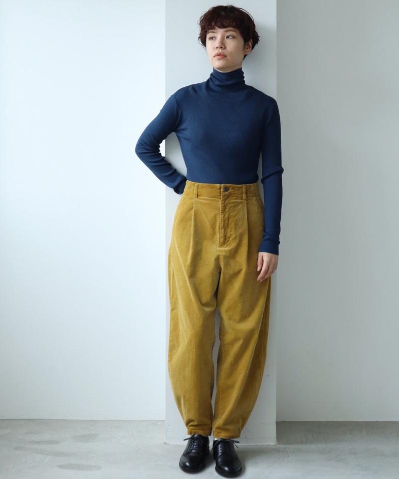 顔料染コーデュロイ 裾たまりパンツ（note et silence.）