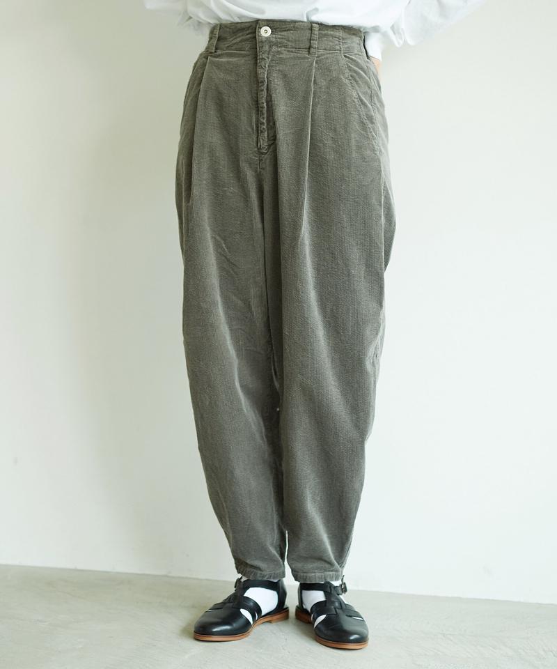 顔料染コーデュロイ 裾たまりパンツ（note et silence.）
