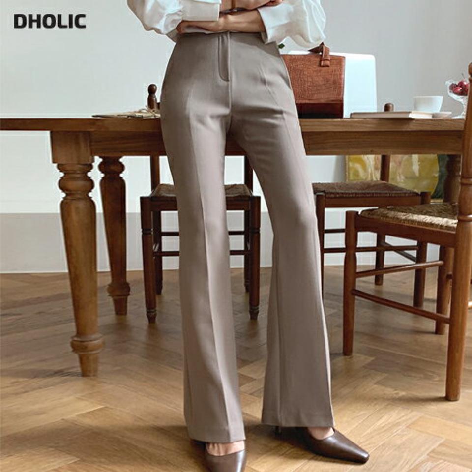 フレアロングスラックス・全3色・b58292 レディース 【pt】韓国ファッション ボトムス ロング ロングパンツ スラックスパンツ スラックス フレア ロング丈 ダーツ ポケット 無地 シンプル 足長 美脚 フェミニン 秋 春