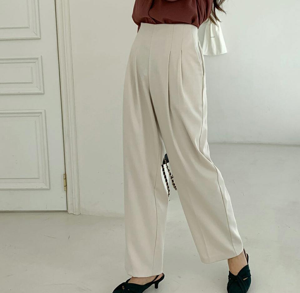 ツータックワイドスラックス・全3色・t65639 レディース 【pt】韓国ファッション ボトムス ロング ロングパンツ スラックスパンツ スラックス ツータック ワイド ロング丈 無地 ベーシック シンプル 体型カバー 足長 美脚 フェミニン 秋 春