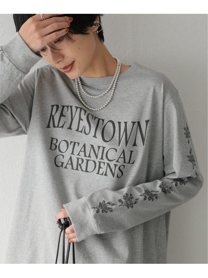 コットンテンジクプリントロングスリーブTシャツ