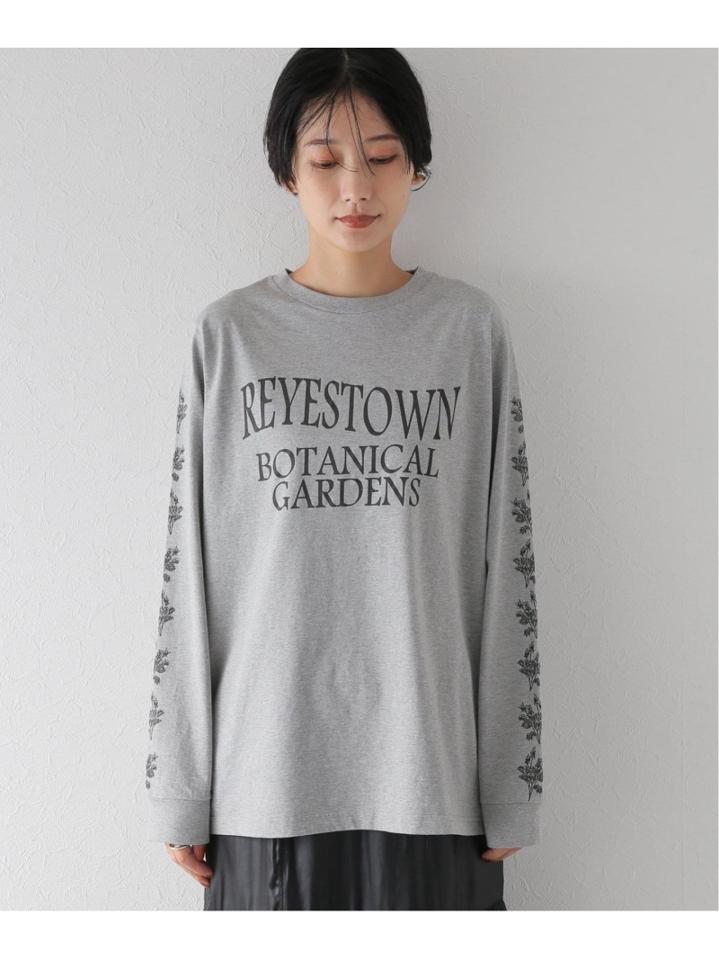 コットンテンジクプリントロングスリーブTシャツ