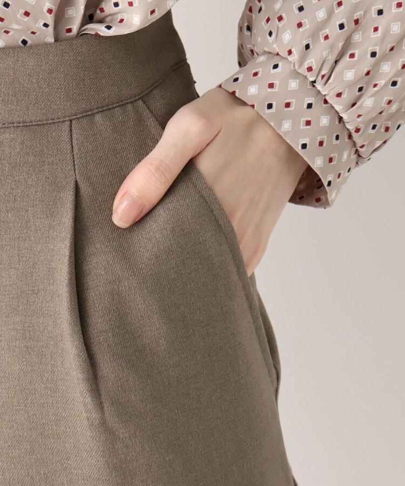 ウール風ラナテックセミワイドパンツ