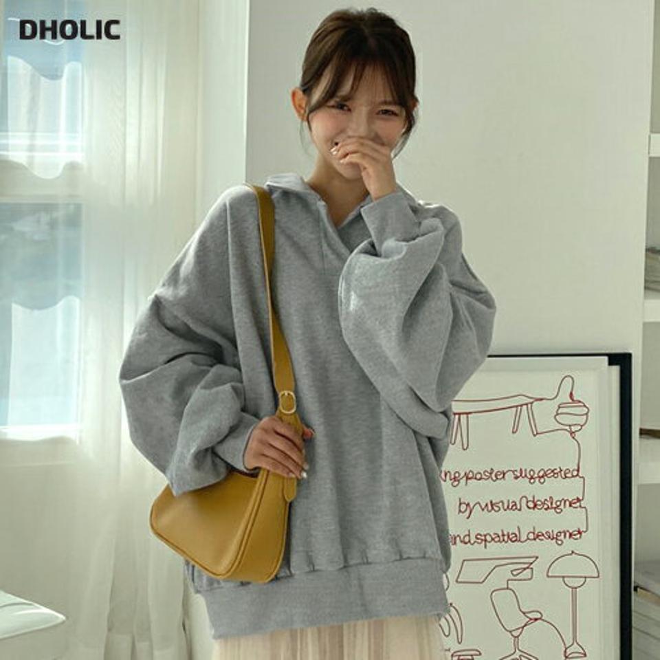 裏起毛スキッパーカラースウェット・全3色・t01144 レディース 【tops】韓国 ファッション トップス スウェット 長袖 裏起毛 スキッパーカラー ポロ襟 体型カバー ルーズ シンプル ガーリー カジュアル デイリー 無地 秋 冬 NIJU