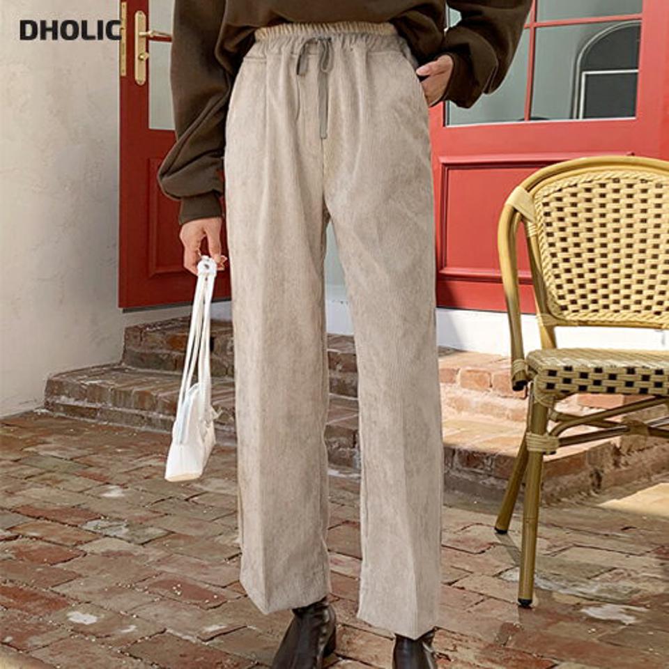 コーデュロイワイドパンツ・全4色・t01163 レディース 【pt】韓国ファッション ボトムス パンツ ロング ロングパンツ スラックスパンツ コーデュロイ ワイドパンツ ロング丈 無地 足長 細身 着痩せ 体型カーバー シンプル 春 秋 NIJU