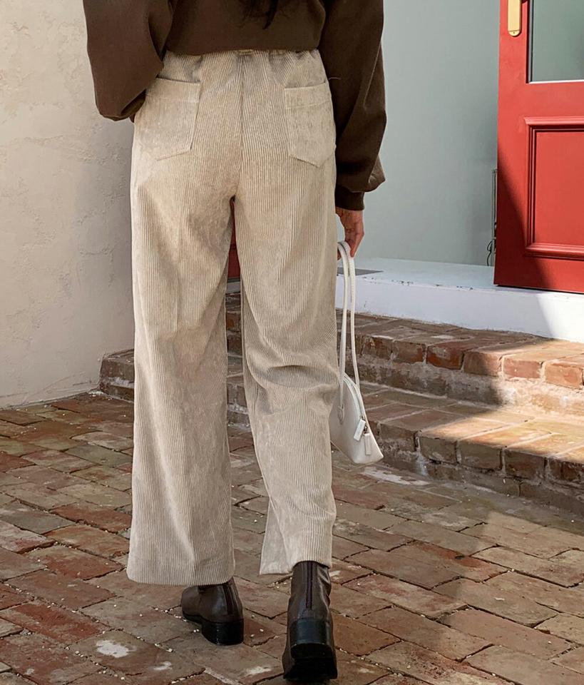コーデュロイワイドパンツ・全4色・t01163 レディース 【pt】韓国ファッション ボトムス パンツ ロング ロングパンツ スラックスパンツ コーデュロイ ワイドパンツ ロング丈 無地 足長 細身 着痩せ 体型カーバー シンプル 春 秋 NIJU