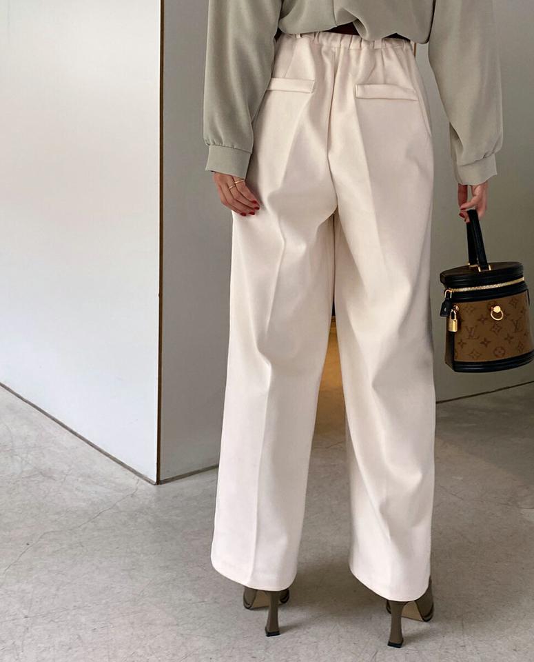 ツータックワイドスラックス・全2色・t66082 レディース 【pt】韓国ファッション ボトムス ロング ロングパンツ スラックスパンツ スラックス ツータック ハイウエスト ワイド ロング丈 シンプル 体型カバー 足長 美脚 フェミニン 秋 春