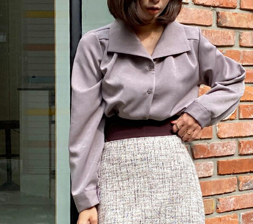 ビッグカラーブラウス・全4色・t66078 レディース 【bl】韓国ファッション トップス ブラウス 長袖 カラーネック ビッグカラー ギャザー 大人 上品 無地 ベーシック シンプル フェミニン 体型カバー ガーリー カジュアル 秋 春