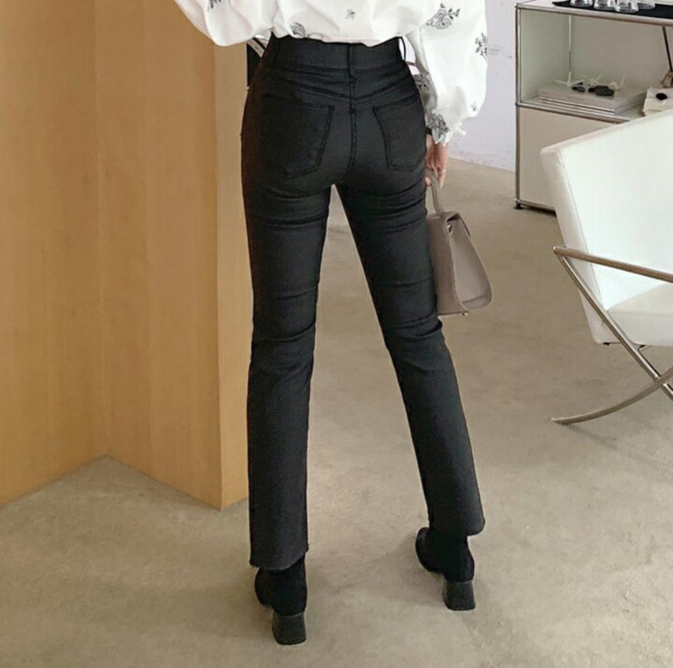 ツーボタンストレートパンツ・全1色・t70604 レディース 【pt】 ボトムス ロング ロングパンツ ツーボタン ストレート スリム フィット ストレート 体型カバー 着痩せ 長足 カジュアル 秋 冬 韓国ファッション ハイホリHIHOLLI