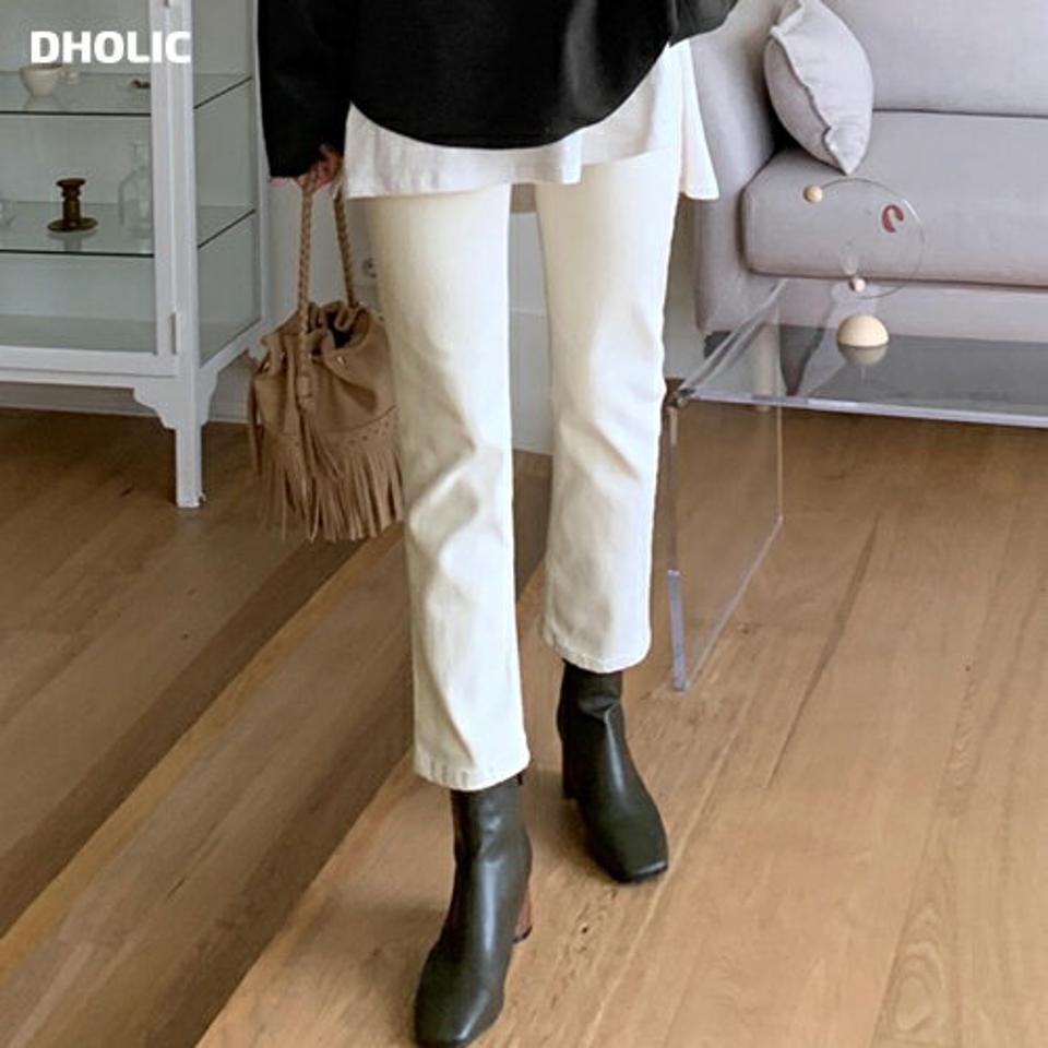 起毛ストレートパンツ・全2色・t70605 レディース 【pt】 ボトムス ロング ロングパンツ 起毛 スリム フィット ストレート 着痩せ 長足 カジュアル 秋 冬 韓国ファッション ハイホリHIHOLLI