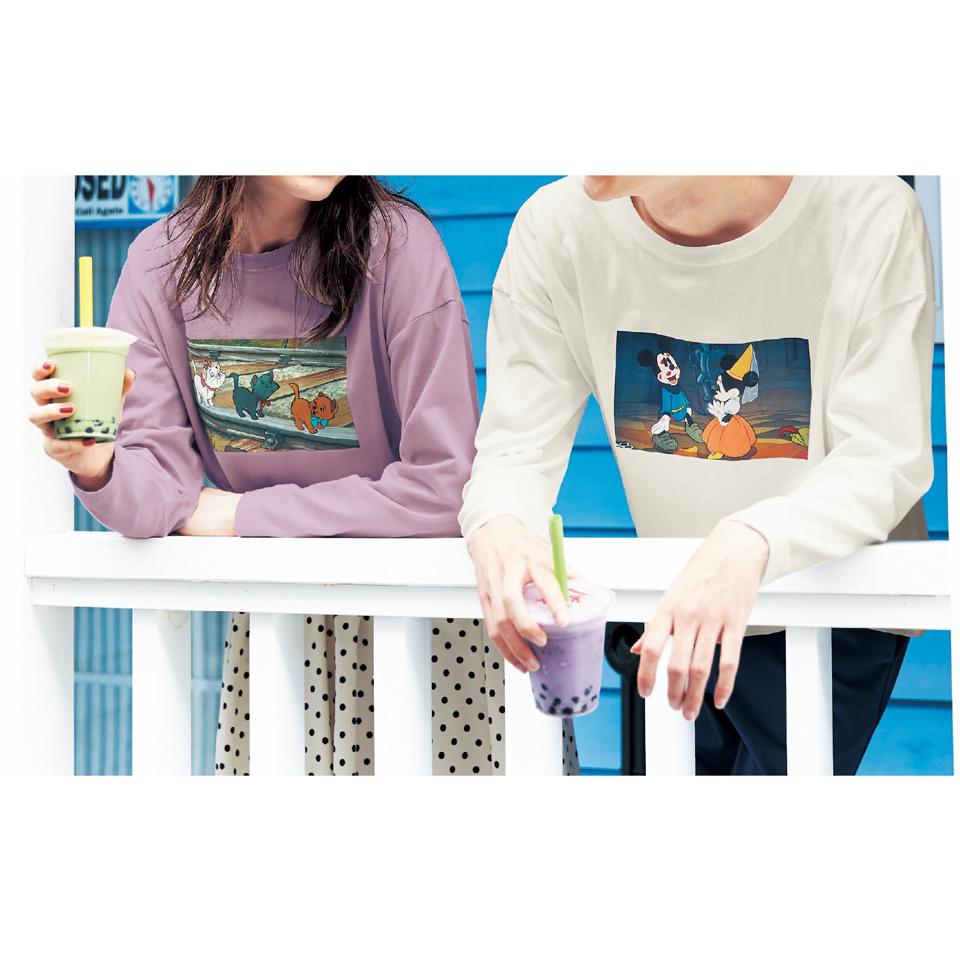 フォトプリントロングＴシャツ【Ｍ～Ｌ】（選べるキャラクター）（ディズニー）