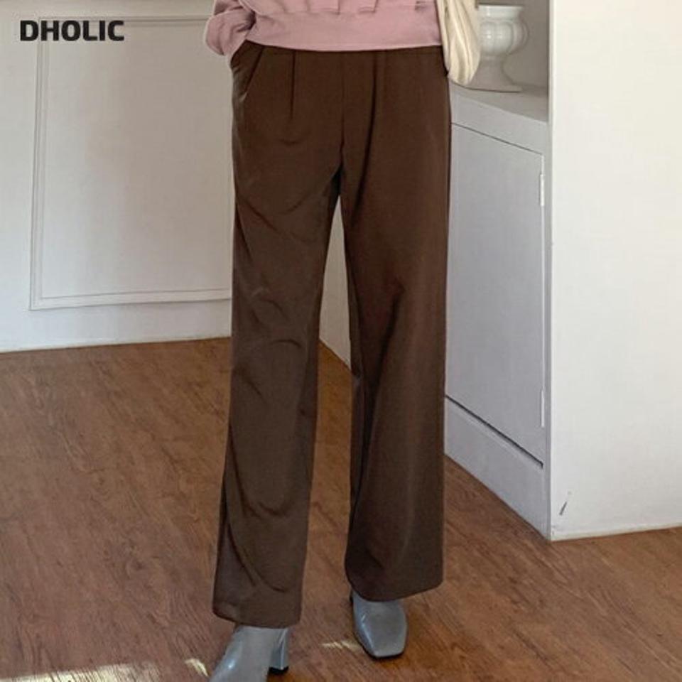 イージーワイドパンツ・全3色・t70768 レディース 【pt】 ボトムス ロング ロングパンツ イージー ワイド ツータック スリム スリット カジュアル ストレート 体型カーバー 着痩せ 長足 秋 冬 韓国ファッション ハイホリHIHOLLI