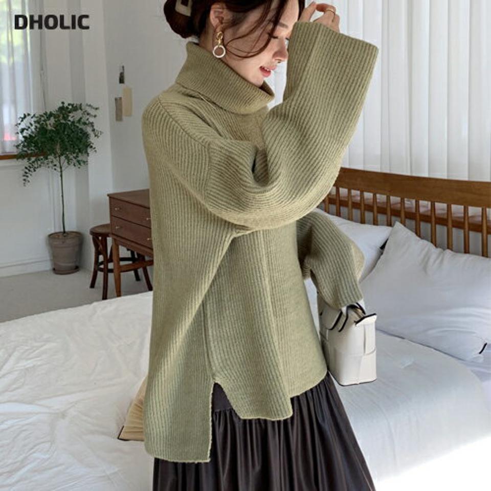 即日配送 タートルネックルーズフィットニット・全6色・t70660 レディース 【tops】 トップス ニット 長袖 タートルネック ルーズ フィット べーシック あたたかい カラーニット カジュアル 体型カバー ゆったり 秋 冬 韓国ファッション ハイホリHIHOLLI