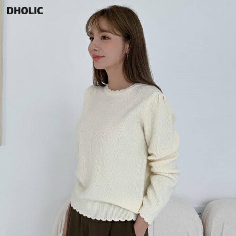 ウェーブカシミヤ混ニット・全4色・b70636 レディース 【tops】 トップス ニット 長袖 ラウンドネック ウェーブ カシミヤ混 スリム 無地 ベーシック シンプル あたたかい カジュアル 体型カバー 秋 冬 韓国ファッション ハイホリHIHOLLI