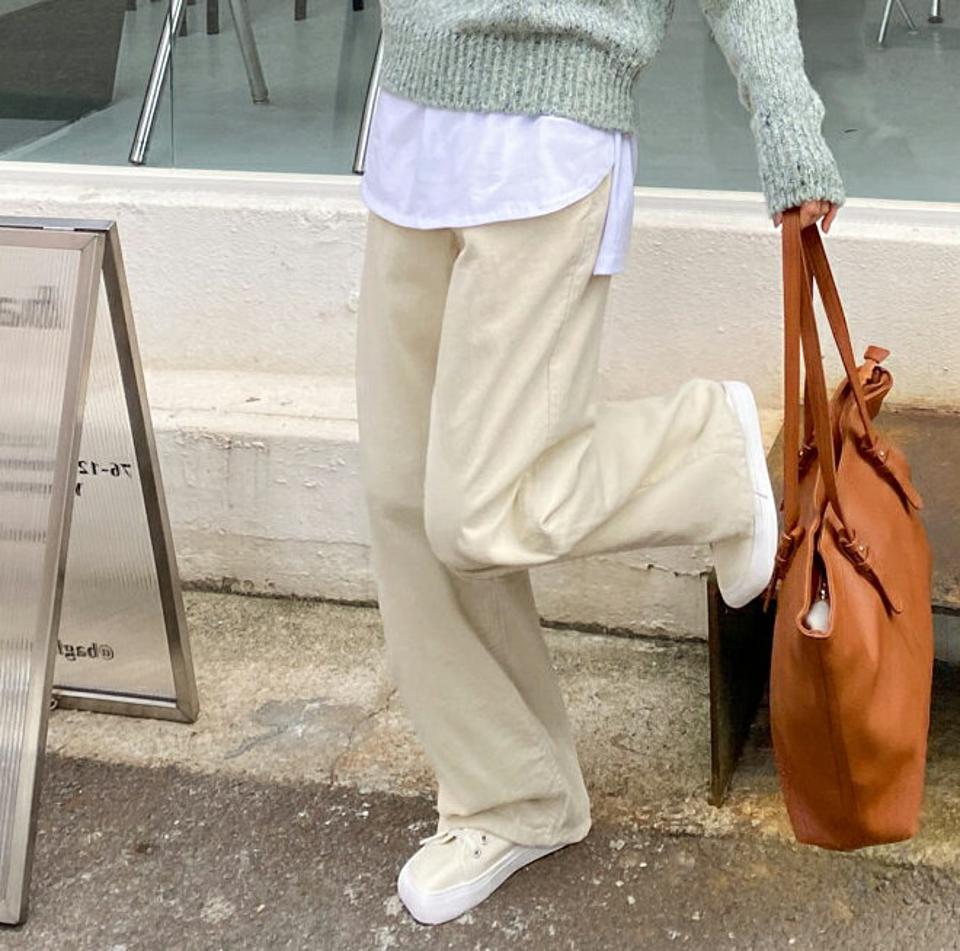 コーデュロイボタンワイドパンツ・全3色・t63016 レディース 【pt】韓国ファッション ボトムス ロング ロングパンツ コーデュロイ ボタン ワイドパンツ ロング丈 ストレート シンプル 体型カバー 足長 美脚 フェミニン 秋 春