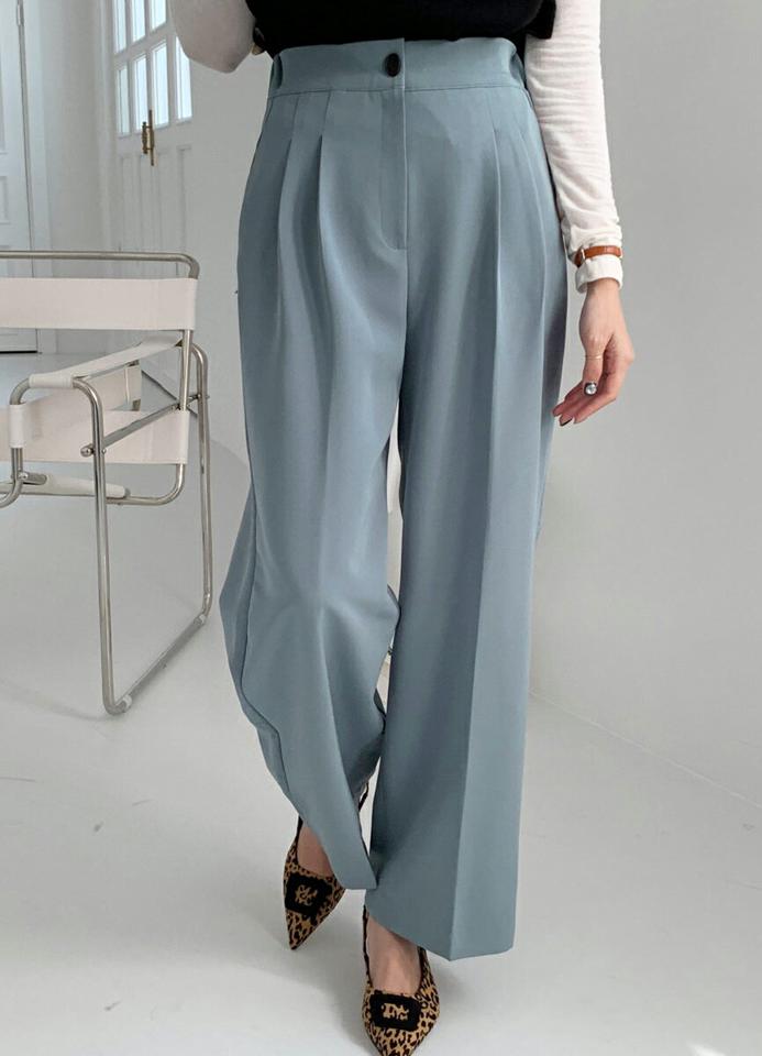 ワイドスラックスパンツ・全4色・t70642 レディース 【pt】 ボトムス ロング ロングパンツ スラックス ワイド ルーズ ゆったり スリム オフィスカジュアル カジュアル 体型カーバー 着痩せ 長足 秋 冬 韓国ファッション ハイホリHIHOLLI