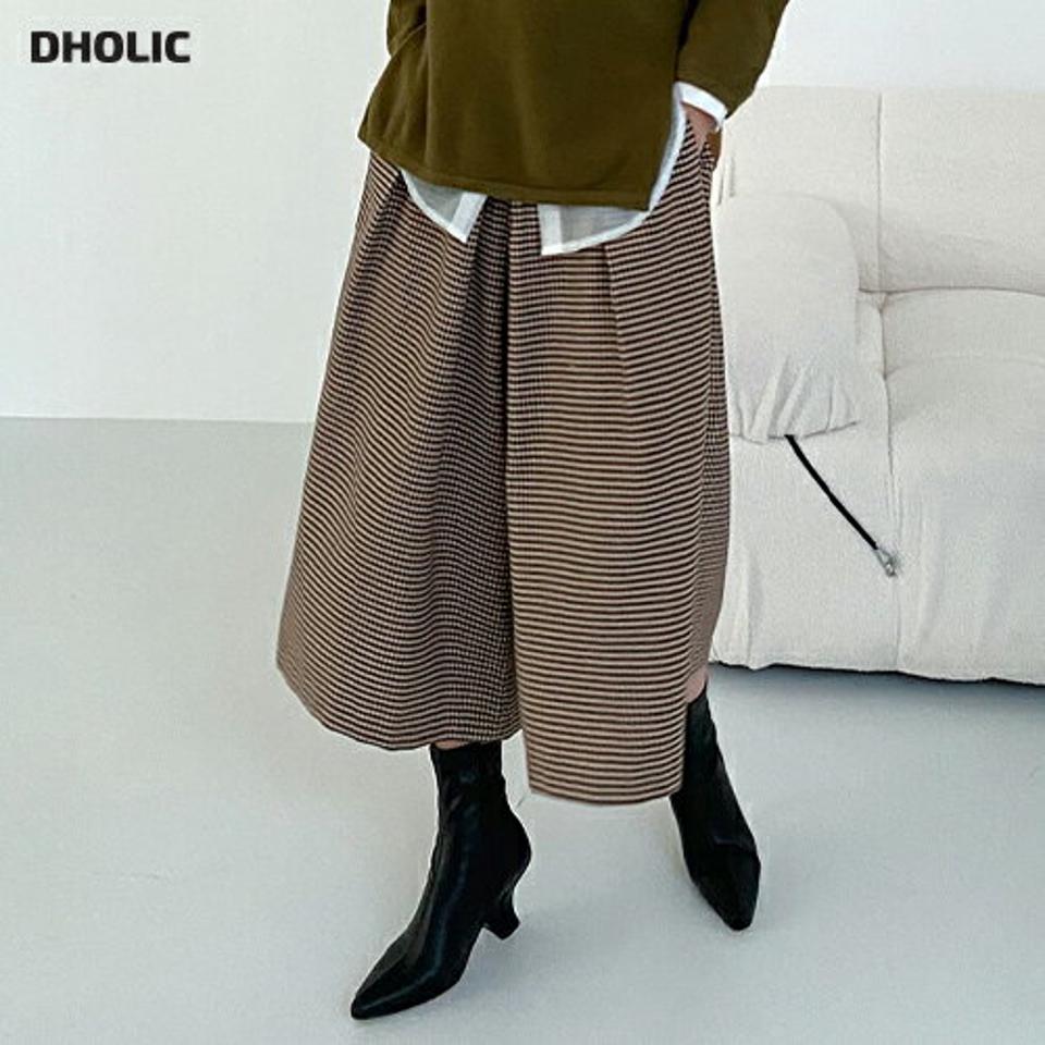 ハウンドチェックワイドパンツ・全2色・b70644 レディース 【pt】 ボトムス ロング ロングパンツ ハウンドトゥース ワイド 楽ちん スリム ルーズ カジュアル ストレート 体型カバー 着痩せ 長足 秋 冬 韓国ファッション ハイホリHIHOLLI