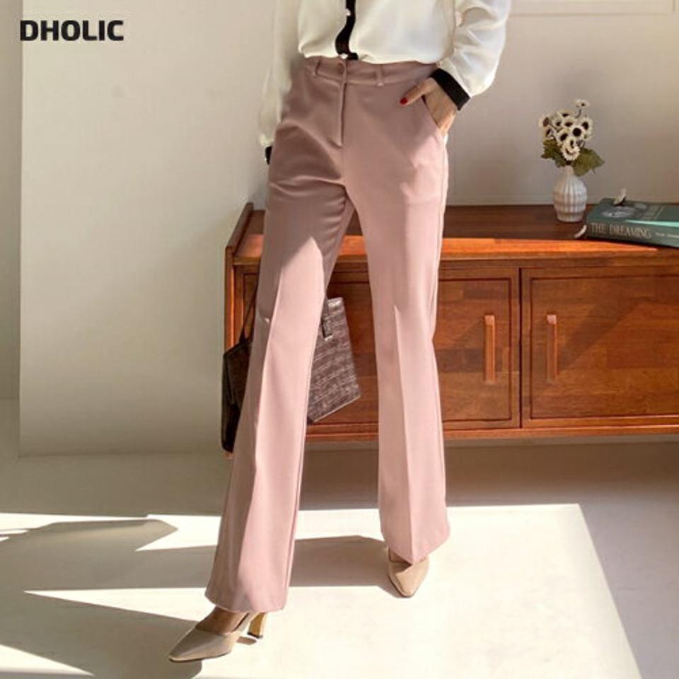 【マラソン特価】≪人気商品再入荷≫裏起毛フレアスラックスパンツ・全2色・t58352 レディース 【pt】韓国ファッション ボトムス ロングパンツ スラックスパンツ スラックス 裏起毛 フレア 無地 単色 ベーシック ポケット シンプル カラーパンツ フェミニン 秋 冬