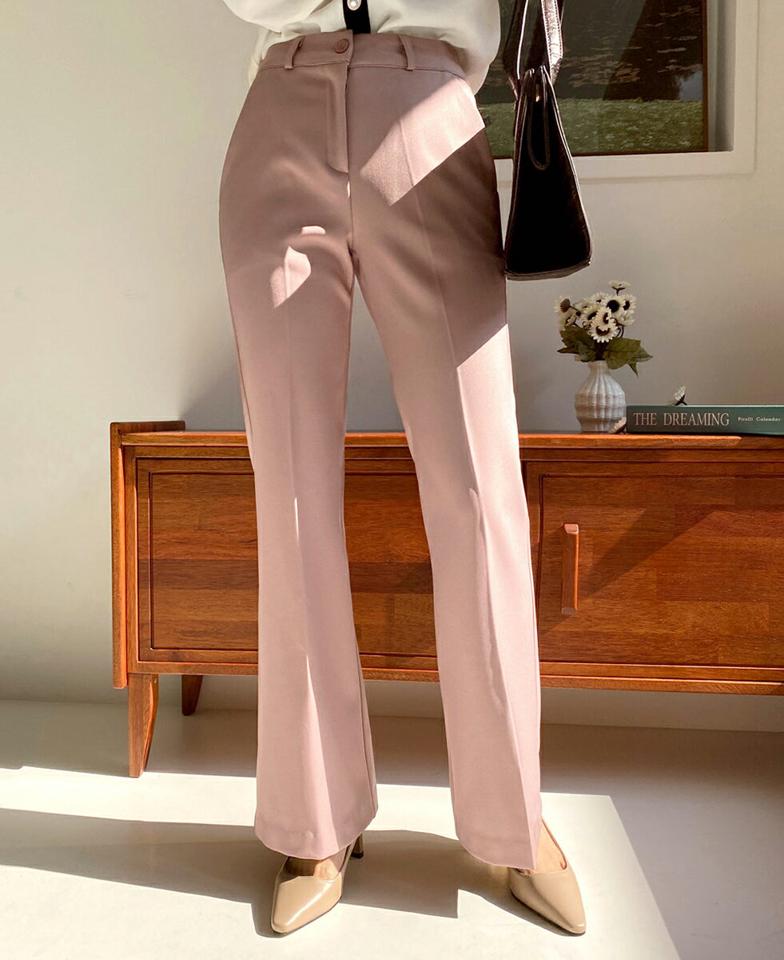 【マラソン特価】≪人気商品再入荷≫裏起毛フレアスラックスパンツ・全2色・t58352 レディース 【pt】韓国ファッション ボトムス ロングパンツ スラックスパンツ スラックス 裏起毛 フレア 無地 単色 ベーシック ポケット シンプル カラーパンツ フェミニン 秋 冬