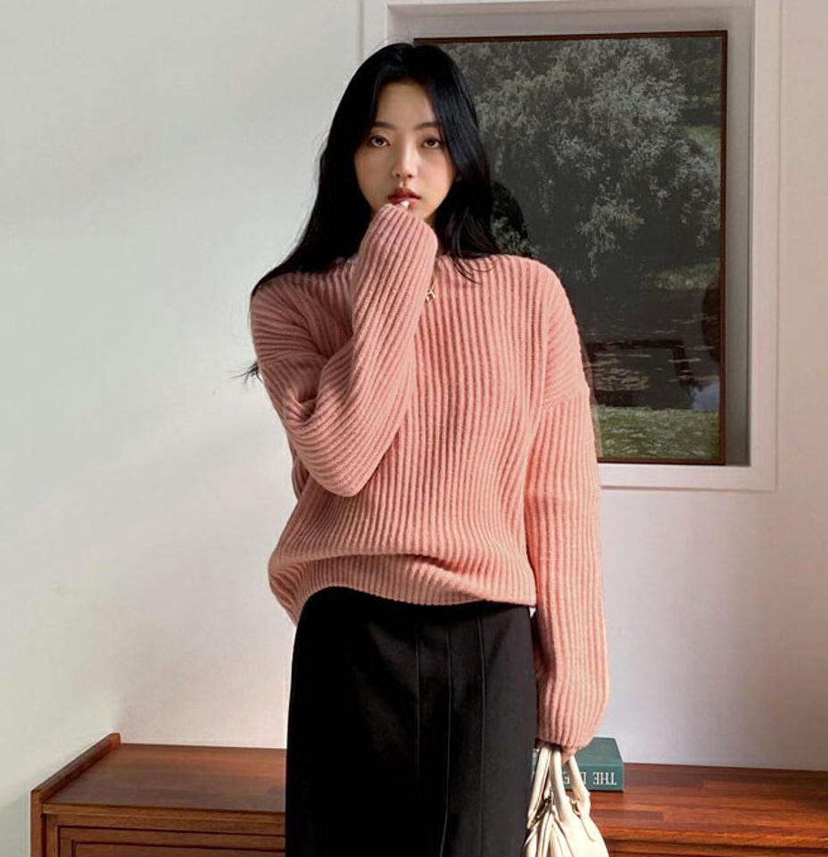 【只今10%OFF】ボートネックルーズニット・全5色・t58349 レディース 【tops】韓国ファッション トップス ニット 大人 長袖 ボートネック ルーズ 無地 単色 ベーシック シンプル カジュアル 体型カバー フェミニン 上品 デイリー 秋 冬【ニットセール】