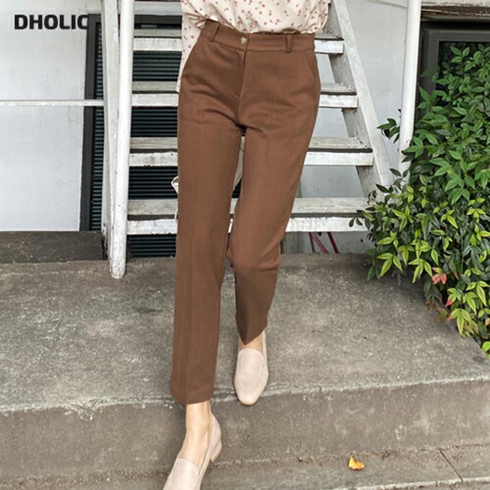 裏起毛ウエストゴムスラックス・全3色・t70800 レディース 【pt】 ボトムス ロング ロングパンツ 裏起毛 ゴム スラックス オフィスカジュアル オフィス ストレート 着痩せ 長足 春 秋 冬 韓国ファッション ハイホリHIHOLLI