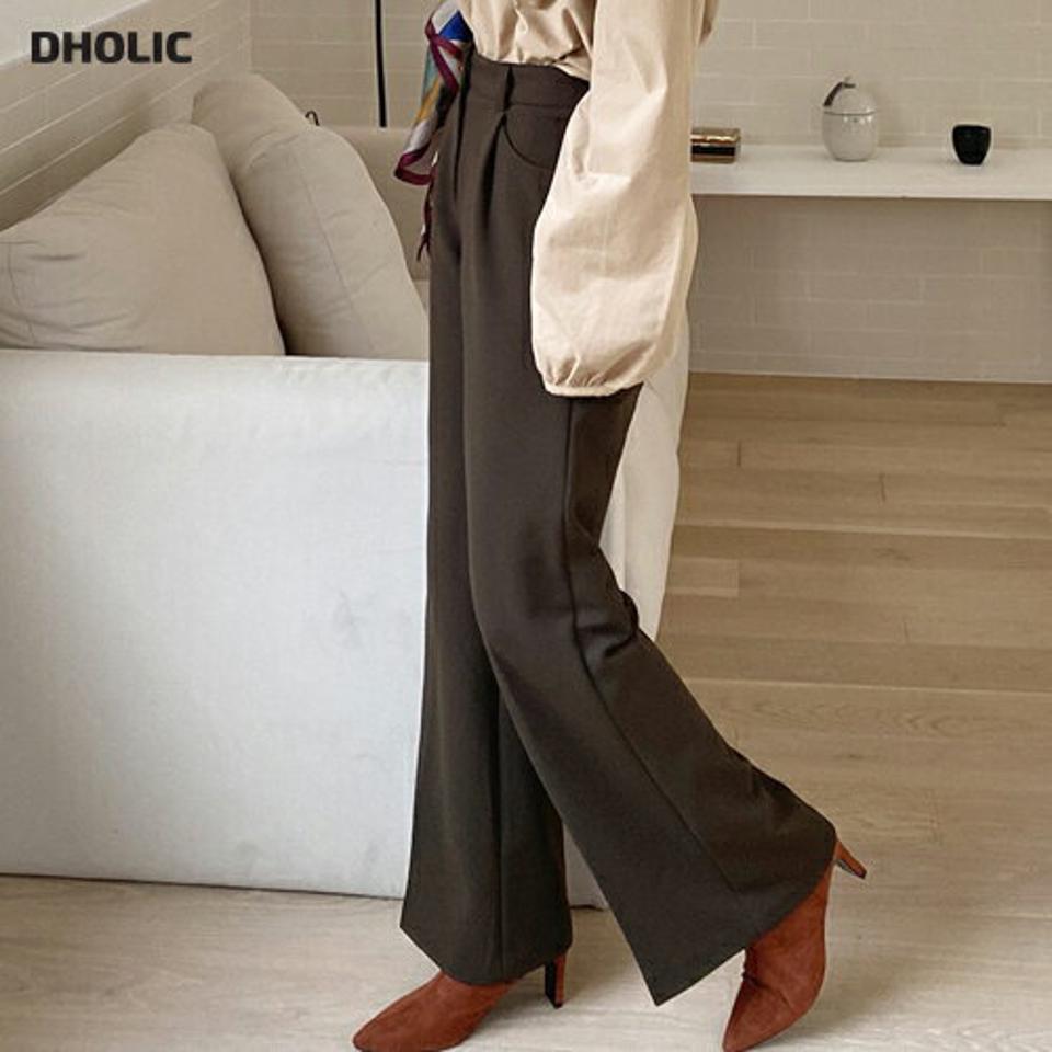 ピンタックワイドスラックス・全2色・t00534 レディース 【pt】スラックス パンツ ズボン ロングパンツ ワイド ピンタック 単色 無地 シンプル ベーシック 大人 オフィスカジュアル きれいめ 秋 冬 韓国ファッション HIHOLLI