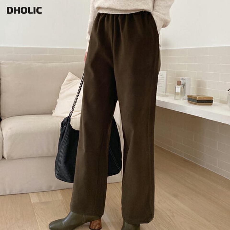 ウエストゴムワイドパンツ・全4色・b00533 レディース 【pt】パンツ ズボン ロングパンツ ワイドパンツ ウエストゴム 単色 無地 シンプル ベーシック 大人 カジュアル 秋 冬 韓国ファッション ハイホリHIHOLLI