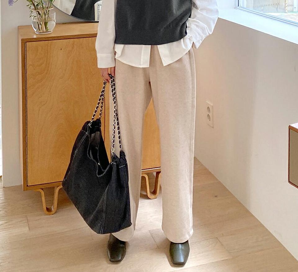 ウエストゴムワイドパンツ・全4色・b00533 レディース 【pt】パンツ ズボン ロングパンツ ワイドパンツ ウエストゴム 単色 無地 シンプル ベーシック 大人 カジュアル 秋 冬 韓国ファッション ハイホリHIHOLLI