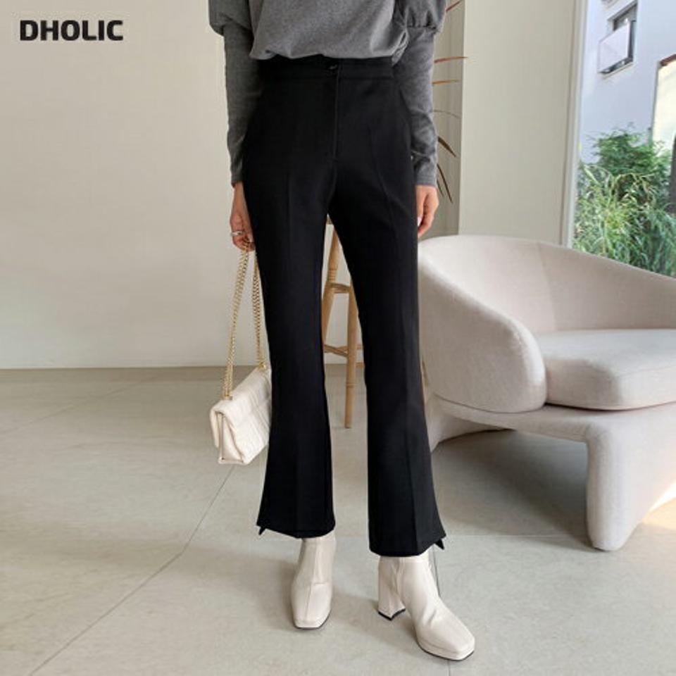 裏起毛サイドスリットスラックス・全3色・b58393 レディース 【pt】韓国ファッション ボトムス ロング ロングパンツ スラックスパンツ スラックス 裏起毛 スリット 無地 単色 ベーシック ロング丈 シンプル 美脚 フェミニン 秋 冬