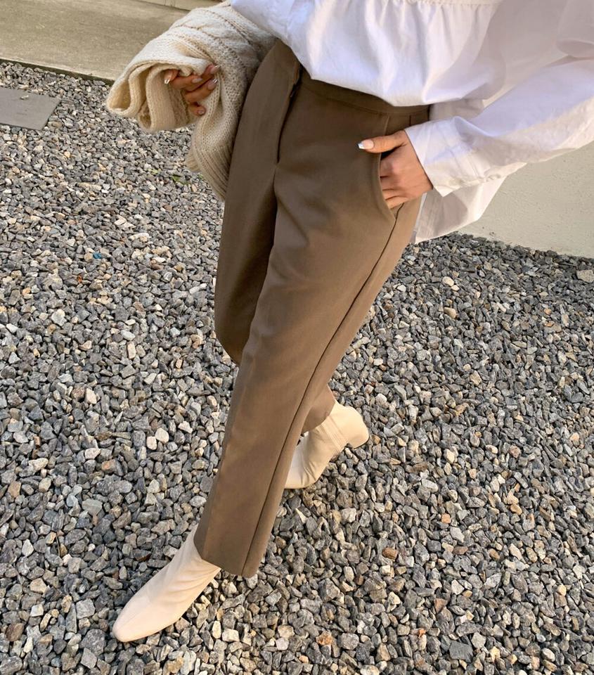 裏起毛ベーシックスラックス・全4色・t63034 レディース 【pt】韓国ファッション ボトムス ロング ロングパンツ スラックスパンツ スラックス 裏起毛 ストレート 無地 単色 ベーシック ロング丈 シンプル 足長 美脚 秋 冬