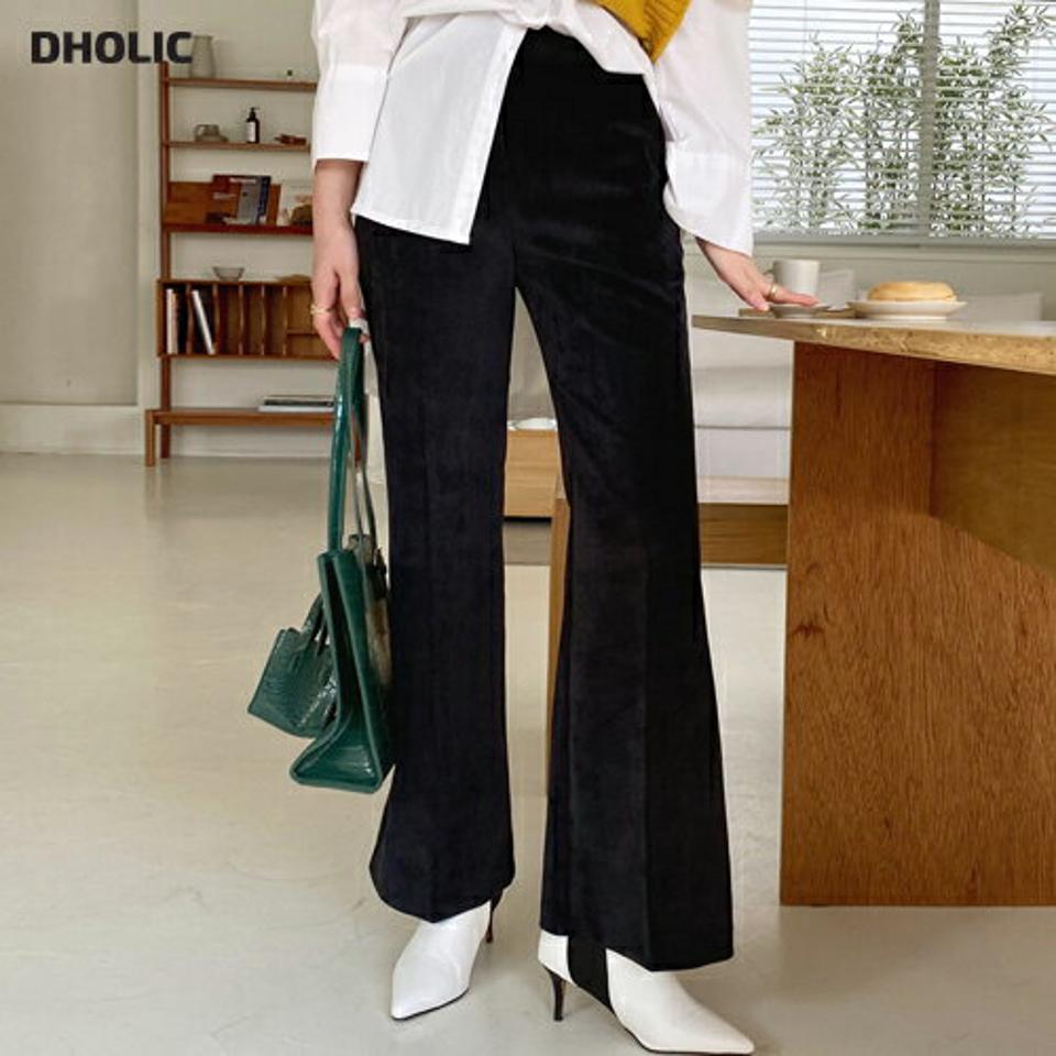 コーデュロイフレアスラックス・全3色・t00210 レディース 【pt】 ボトムス ロング ロングパンツ スラックス コーデュロイ フレア 美脚 セミフレア カジュアル 体型カバー 着痩せ 長足 春 秋 冬 韓国ファッション ハイホリHIHOLLI