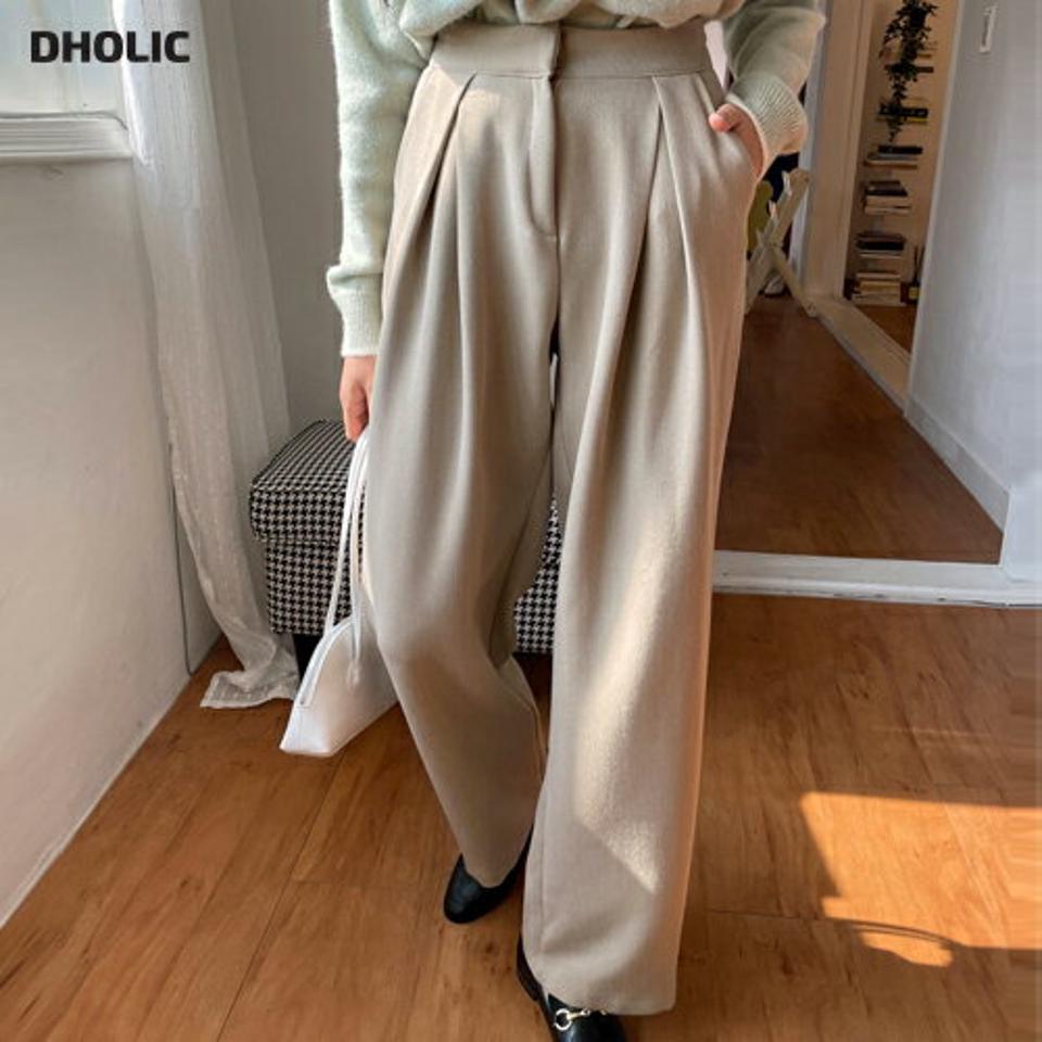 ディープタックポケットスラックス・全3色・t01214 レディース 【pt】韓国ファッション ボトムス パンツ ロング ロングパンツ スラックスパンツ ディープ タック ワイド ストレート ロング丈 無地 足長 細身 着痩せ 体型カバー シンプル 秋 冬 NIJU