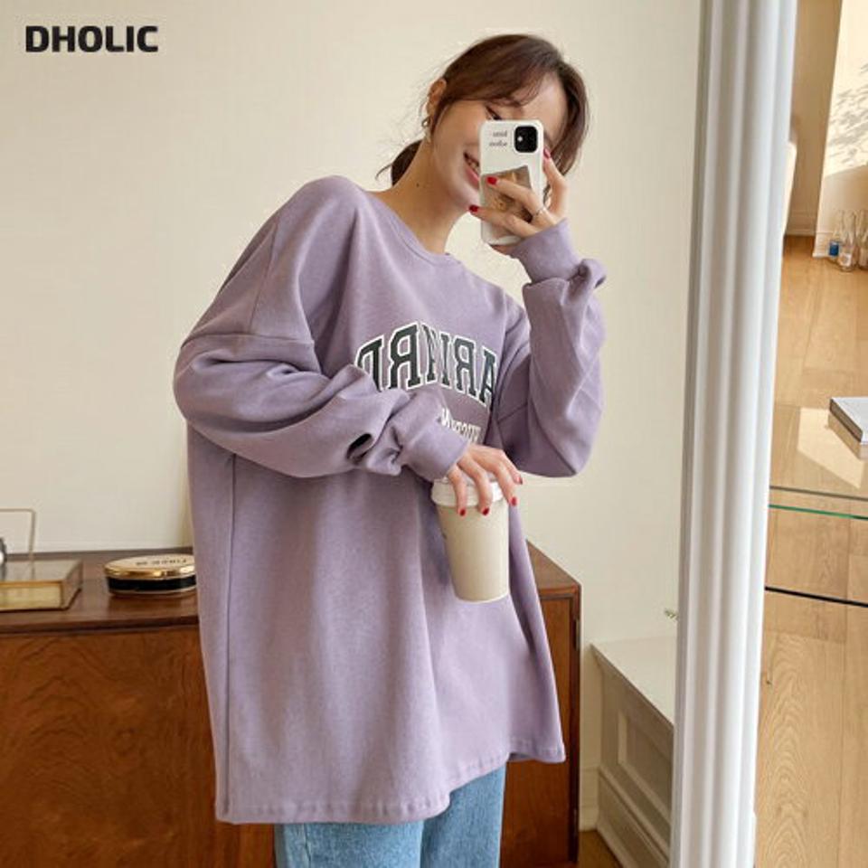 HARVARDレタリングスウェット・全5色・b65274 レディース 【tops】韓国ファッション トップス スウェット 大人 長袖 ラウンドネック ロゴ レタリング シンプル カジュアル 大きいサイズ ルーズ 体型カーバー デイリー 秋 冬
