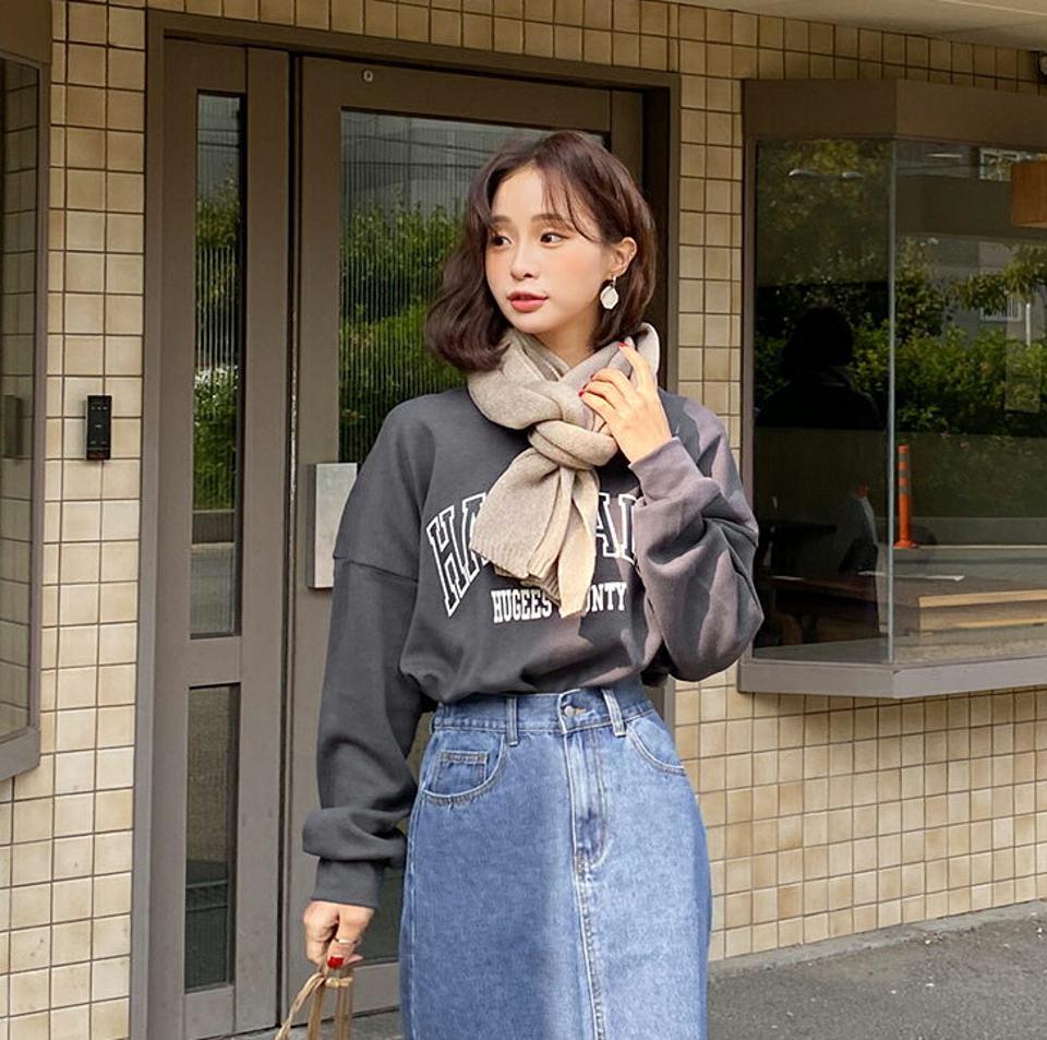 HARVARDレタリングスウェット・全5色・b65274 レディース 【tops】韓国ファッション トップス スウェット 大人 長袖 ラウンドネック ロゴ レタリング シンプル カジュアル 大きいサイズ ルーズ 体型カーバー デイリー 秋 冬