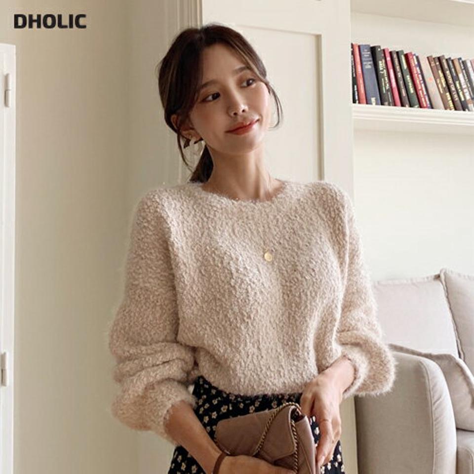 パステルルーズフィットニット・全3色・b65282 レディース 【tops】韓国ファッション トップス ニット 大人 長袖 ラウンドネック ボタン パステル ルーズ 無地 シンプル フェミニン 上品 秋 冬