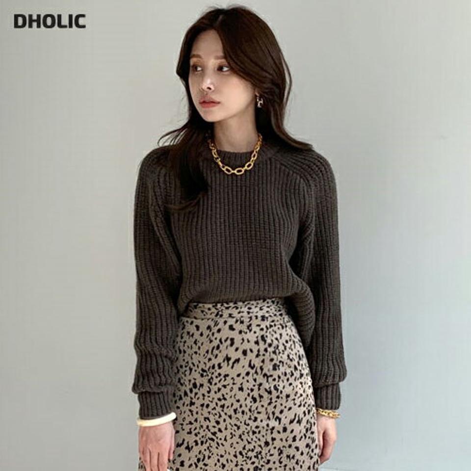 リボンバックスリットクロップドニット・全2色・t00192 レディース 【tops】 トップス ニット 長袖 リボン バックスリット クロップド ラウンドネック ルーズ ゆったり カジュアル 体型カバー 秋 冬 韓国ファッション ハイホリHIHOLLI