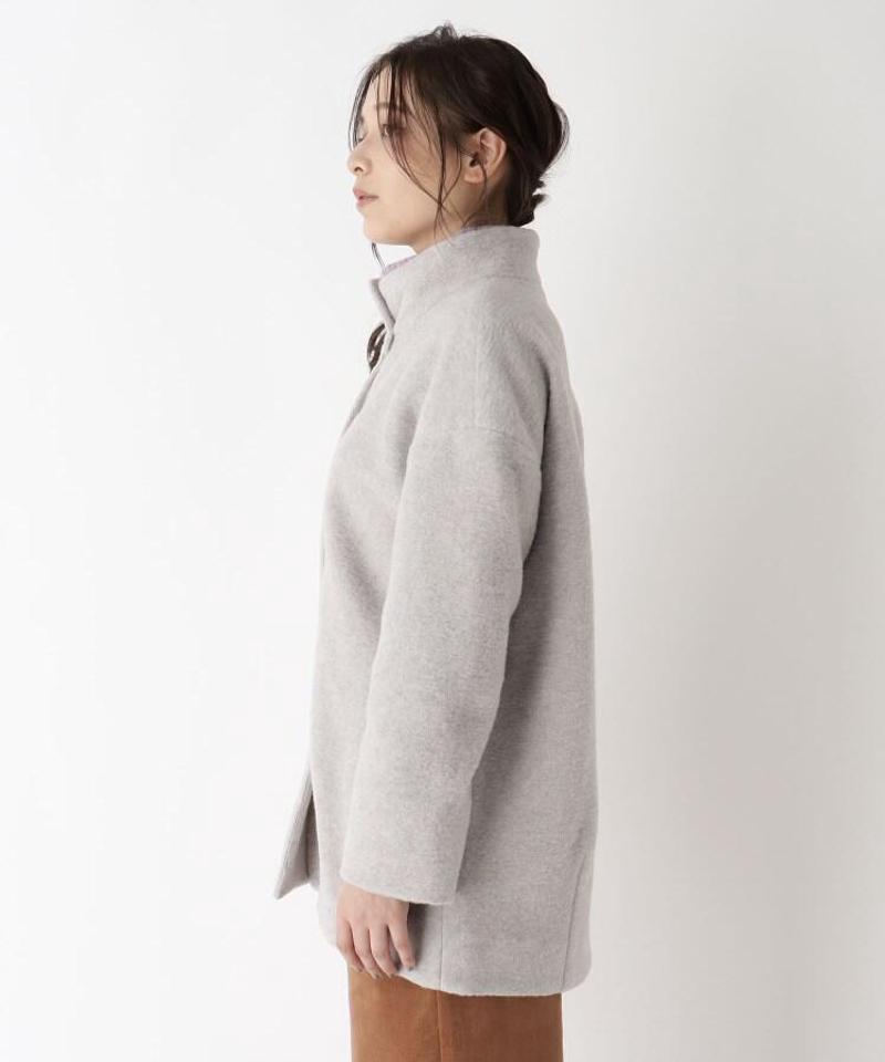 「Lサイズ」ウール混スタンドネックスライバージャケット
