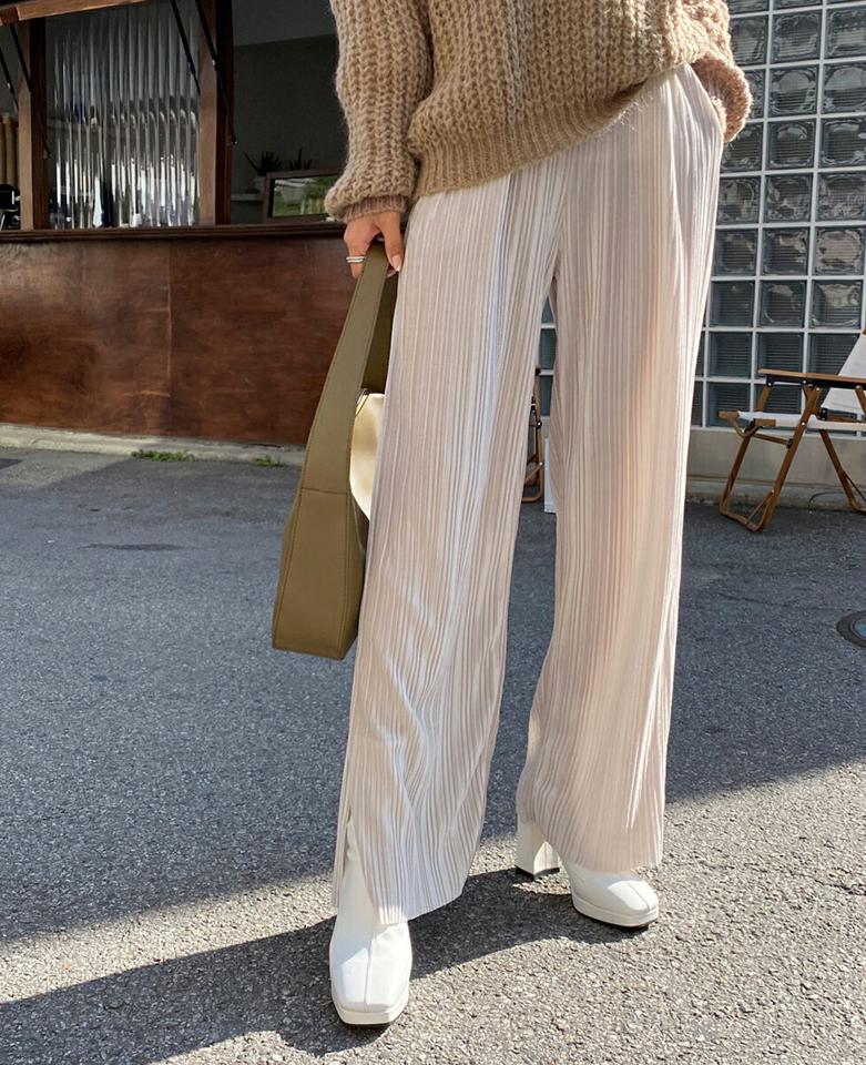 即日配送 ベロアワイドパンツ・全3色・t66154 レディース 【pt】韓国ファッション ボトムス ロング ロングパンツ ベロア ワイドパンツ ロング丈 ストレート ハイウエスト プリーツ シンプル 体型カバー 足長 美脚 秋 冬