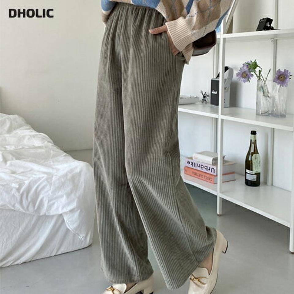 コーデュロイワイドパンツ・全4色・t01279 レディース 【pt】韓国ファッション ボトムス パンツ ロング コーデュロイ ワイド ルーズ ゆったり スリム 体型カバー 美脚 10分丈 十分丈 カジュアル デイリー 秋 冬 NIJU