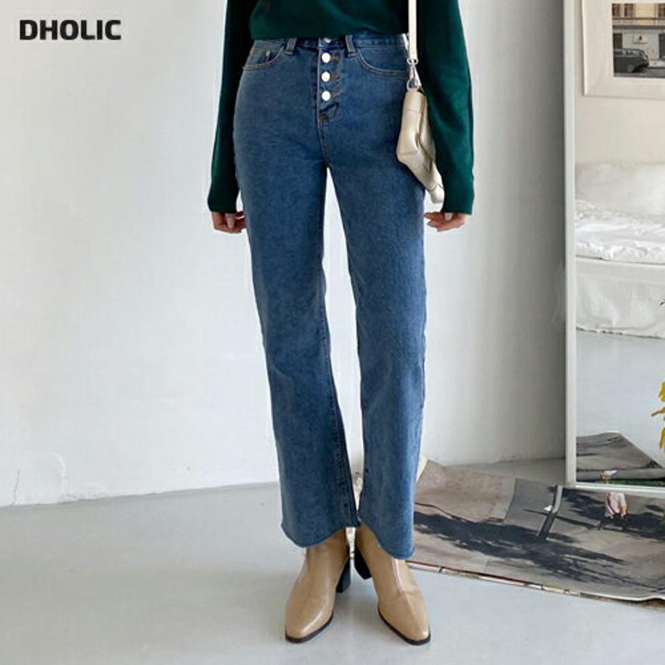 裏起毛ボタンフライフレアデニムパンツ・全1色・t01282 レディース 【pt】韓国ファッション ボトムス パンツ ロング 裏起毛 ボタン フレア デニムパンツ デニム スリム フィット 美脚 10分丈 十分丈 デイリー 秋 冬 NIJU