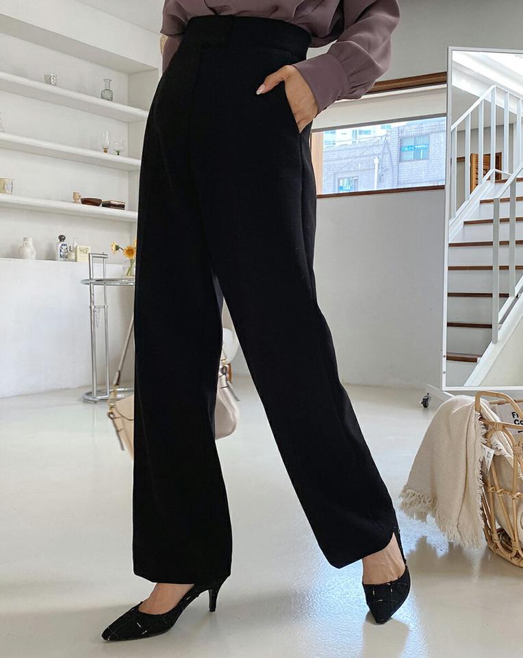 シークレットゴムワイドスラックス・全3色・b65385 レディース 【pt】韓国ファッション ボトムス ロング ロングパンツ スラックスパンツ スラックス シークレットゴム ワイド 無地 ロング丈 シンプル 足長 美脚 秋 冬