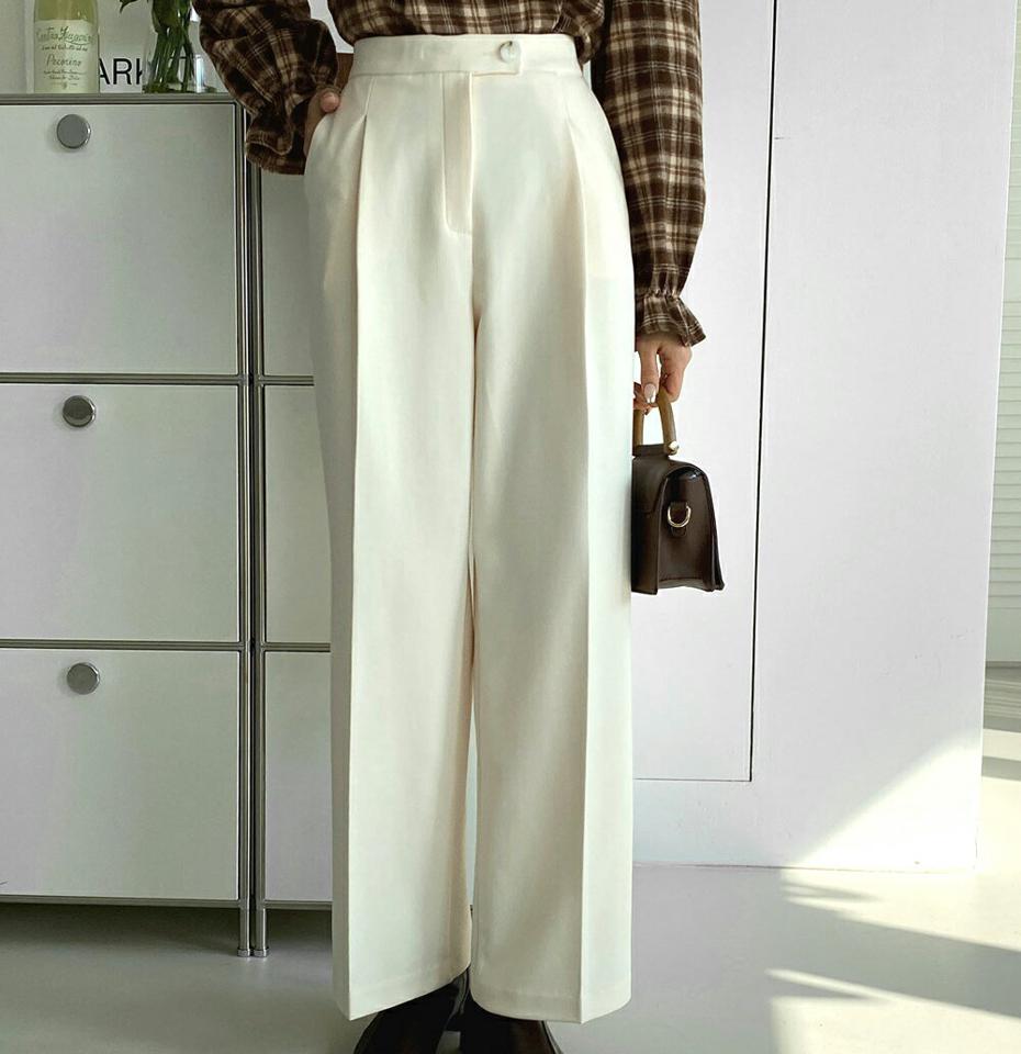 即日配送 裏起毛ハイウエストワイドスラックス・全3色・t65701 レディース 【pt】韓国ファッション ボトムス ロング ロングパンツ スラックスパンツ スラックス 裏起毛 ハイウエスト ワイド 無地 ベーシック ロング丈 シンプル 体型カバー 足長 美脚 秋 冬