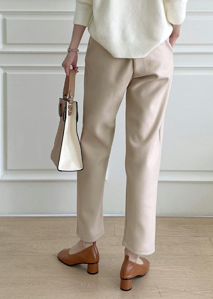 起毛ウール混テーパードパンツ・全3色・t00240 レディース 【pt】パンツ ズボン ロングパンツ 長ズボン テーパードパンツ ウール 起毛 単色 無地 シンプル ベーシック 大人 オフィスカジュアル ハイウエスト 秋 冬 韓国ファッション ハイホリHIHOLLI