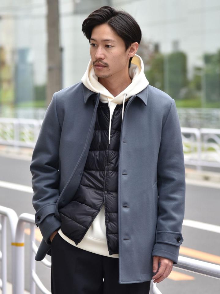 SHIPS: スーパー160'S メリノウール メルトン シングル ピーコート 21FW