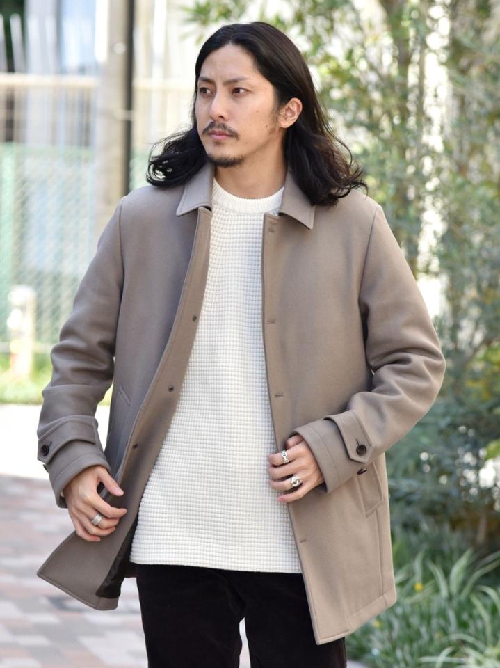 SHIPS: スーパー160'S メリノウール メルトン シングル ピーコート 21FW