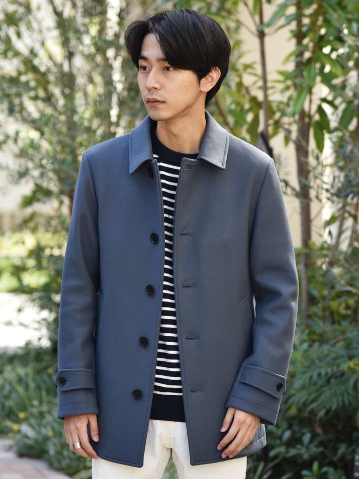 SHIPS: スーパー160'S メリノウール メルトン シングル ピーコート 21FW