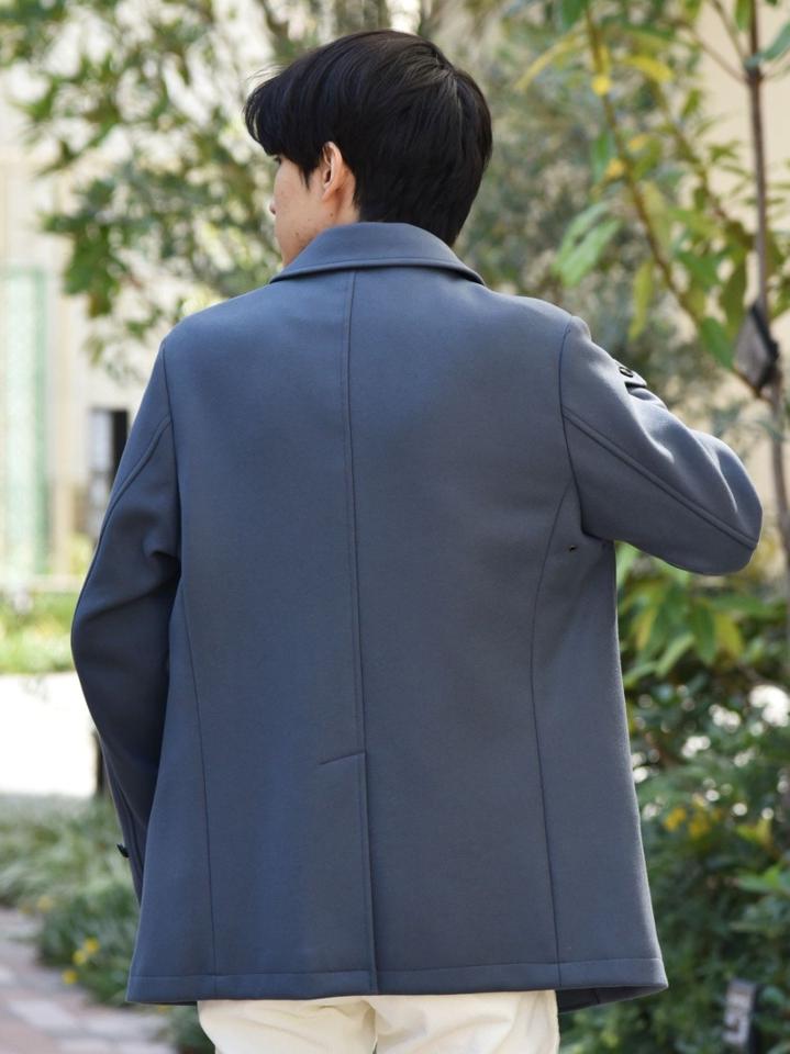 SHIPS: スーパー160'S メリノウール メルトン シングル ピーコート 21FW